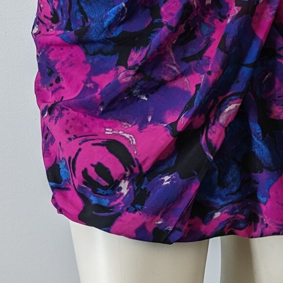 Armani Exchange - Vibrant Pink/Blue Wrap Front Mini Skirt - Size 4 - Picture 3 of 6